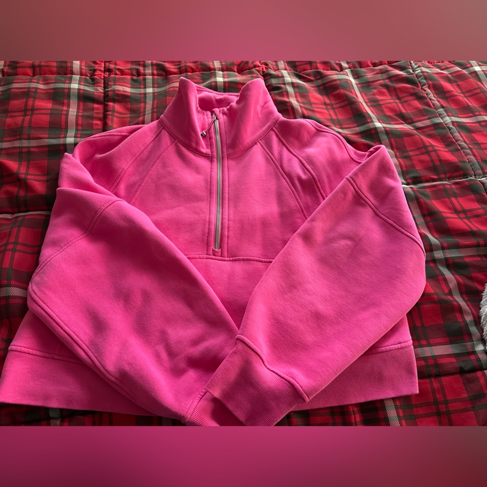 lululemon athletica Bright Pink Half-Zip Scuba